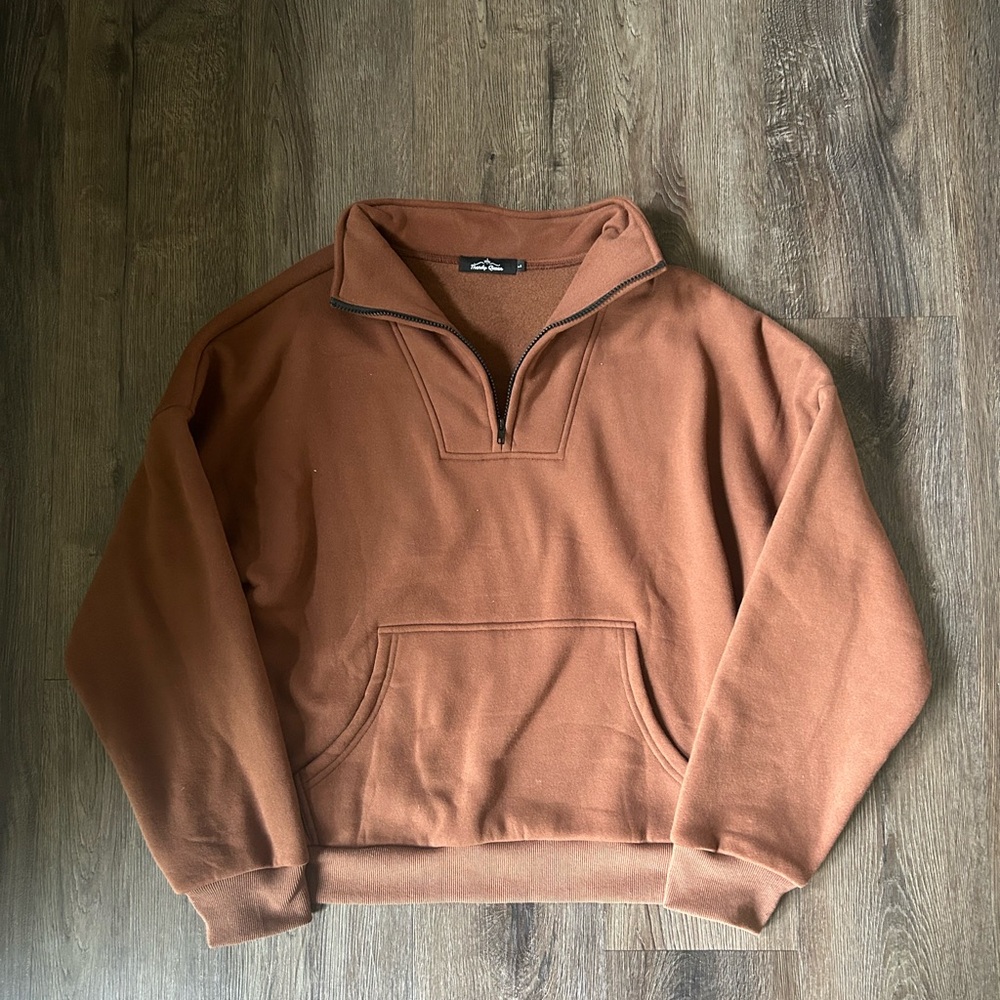 Brown Half Zip Sweatshirt